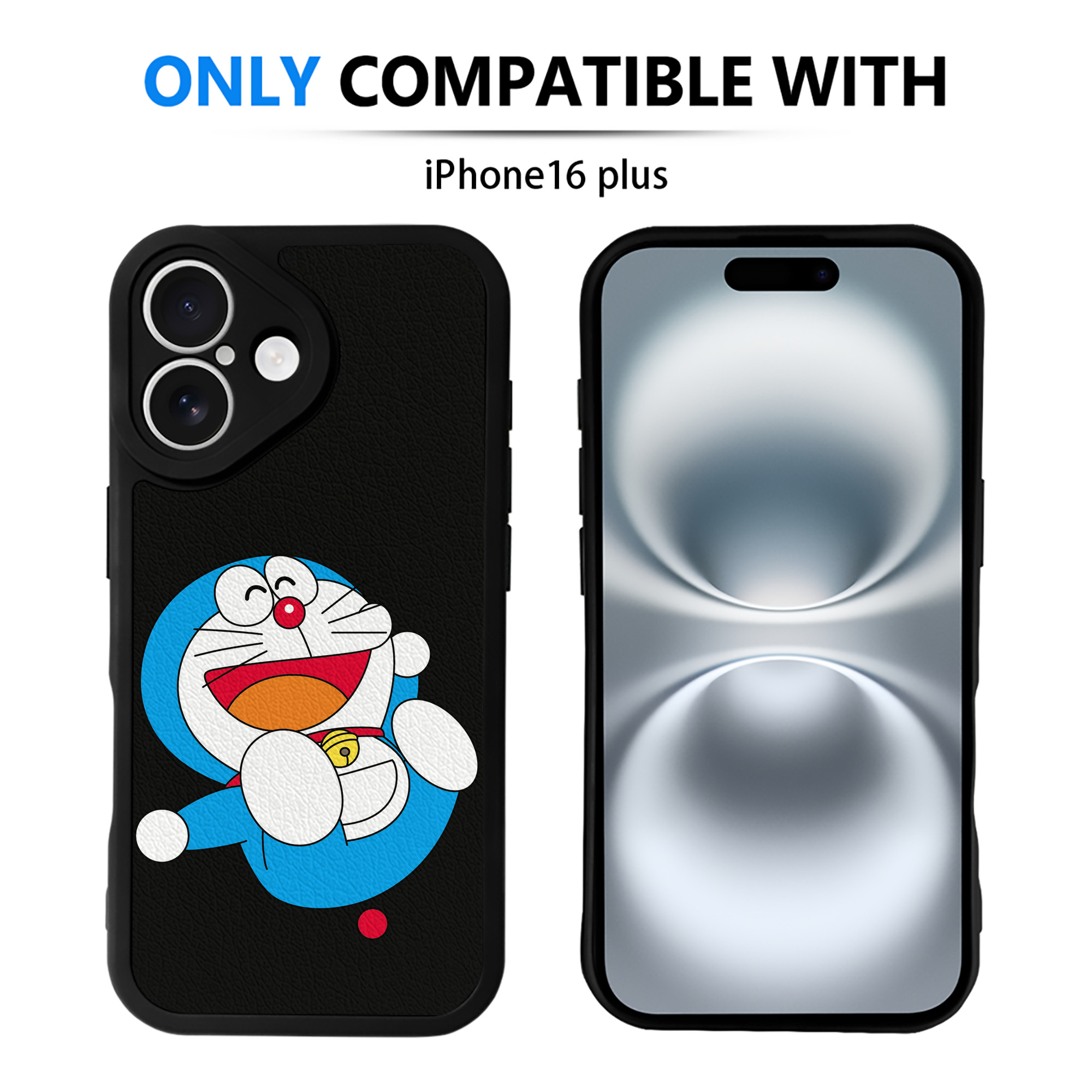 （画像用） ドラえもん Doraemon 【iPhone 16シリーズ対応】シリコンスマホケース（レザー調） 材質：シリコン